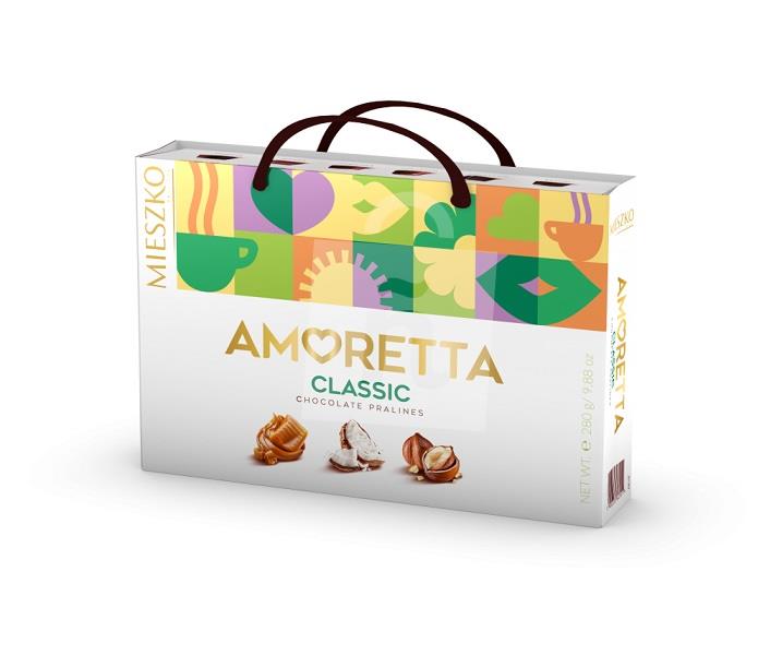 Dezert Amoretta Classic praliniek v čokoláde 6 variáciách príchutí 280g Mieszko