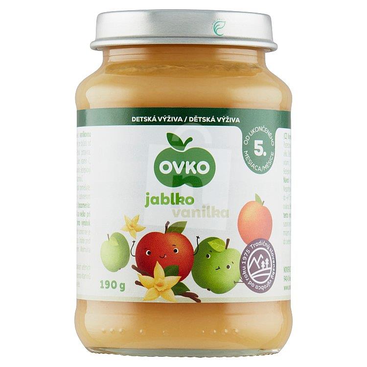 Detská výživa jablková s vanilkovou arómou od ukončeného 5.mesiaca 190g Ovko
