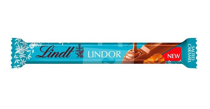 Tyčinka Lindor milk mliečna čokoláda plnená krémovou náplňou slaný karamel 38g Lindt
