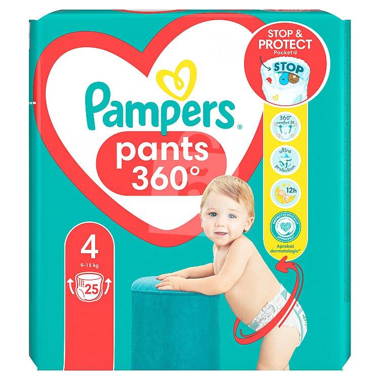 Detské jednorázové plienkové nohavičky Pants 360° comfort fit 4 maxi 9-15kg 25ks Pampers