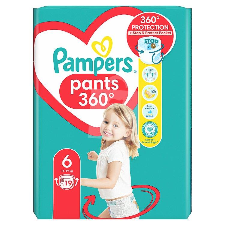 Detské jednorázové plienkové nohavičky Pants 360° comfort fit 6 extra large 15kg+ 19ks Pampers