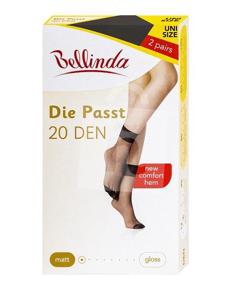 Ponožky dámske silónkové Die passt black uni size 2 páry Bellinda