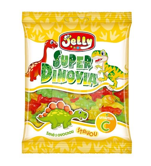 Cukríky želé Super Dinovia s ovocnou šťavou + vitamín C 80g Jelly