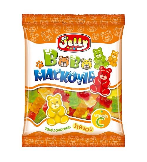 Cukríky želé Bobo Mackovia s ovocnou šťavou + vitamín C 80g Jelly