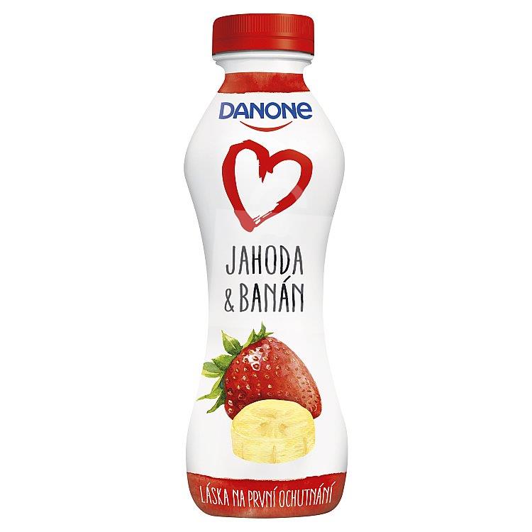 Jogurtový nápoj zakysaný jahoda - banán 290g Danone
