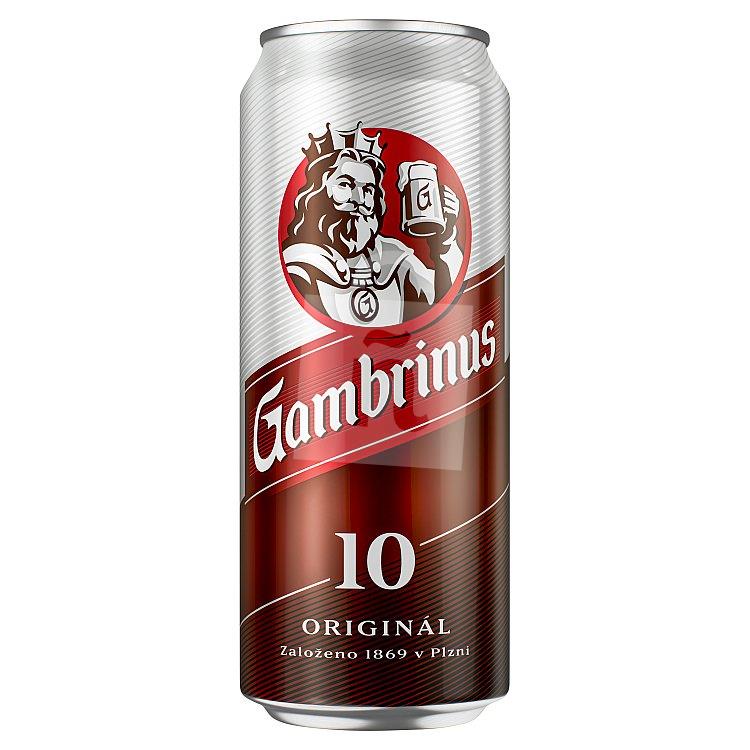 Pivo Originál výčapné svetlé 10° 4,3% 500ml plech Gambrinus