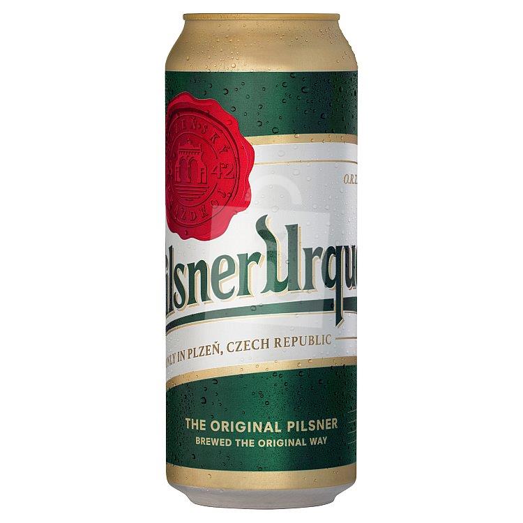 Pivo svetlý ležiak 12° 4,4% 500ml plech Pilsner Urquell