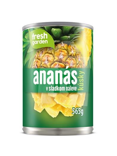 Ananás kúsky v sladkom náleve PP 340g / 565g fresh garden