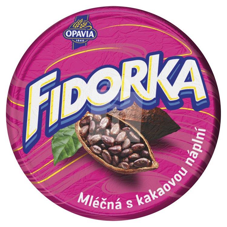 Oblátka Fidorka mliečna s kakaovou náplňou celomáčaná v mliečnej čokoláde 30g Opavia