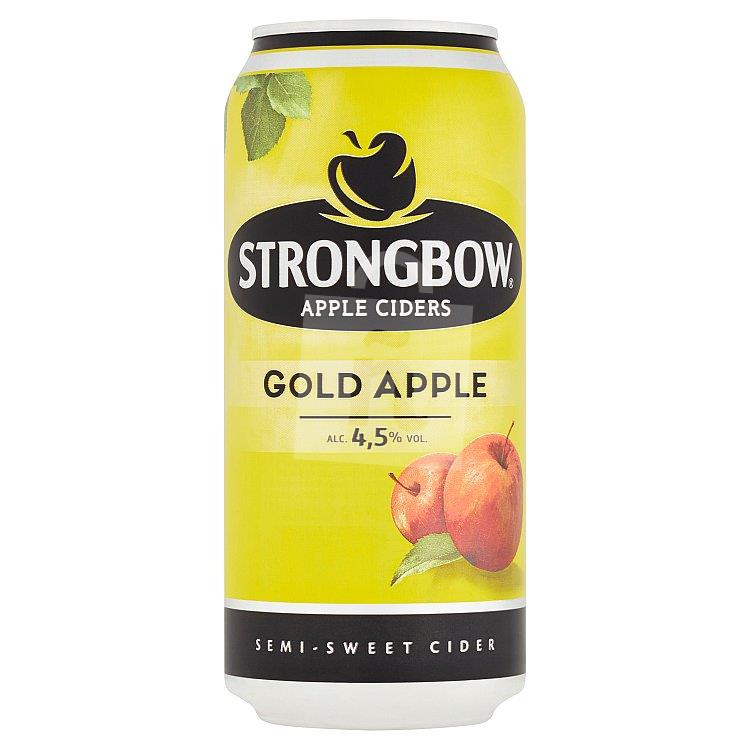 Nápoj Cider kvasený jablkový sýtený gold apple 4,5% 440ml plech Strongbow