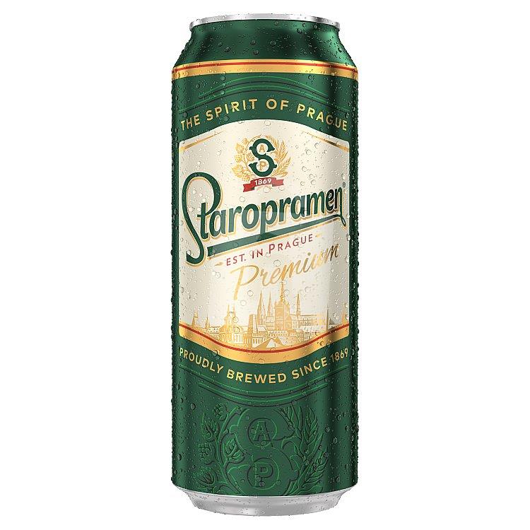 Pivo Premium svetlý ležiak 12% 500ml pech Staropramen