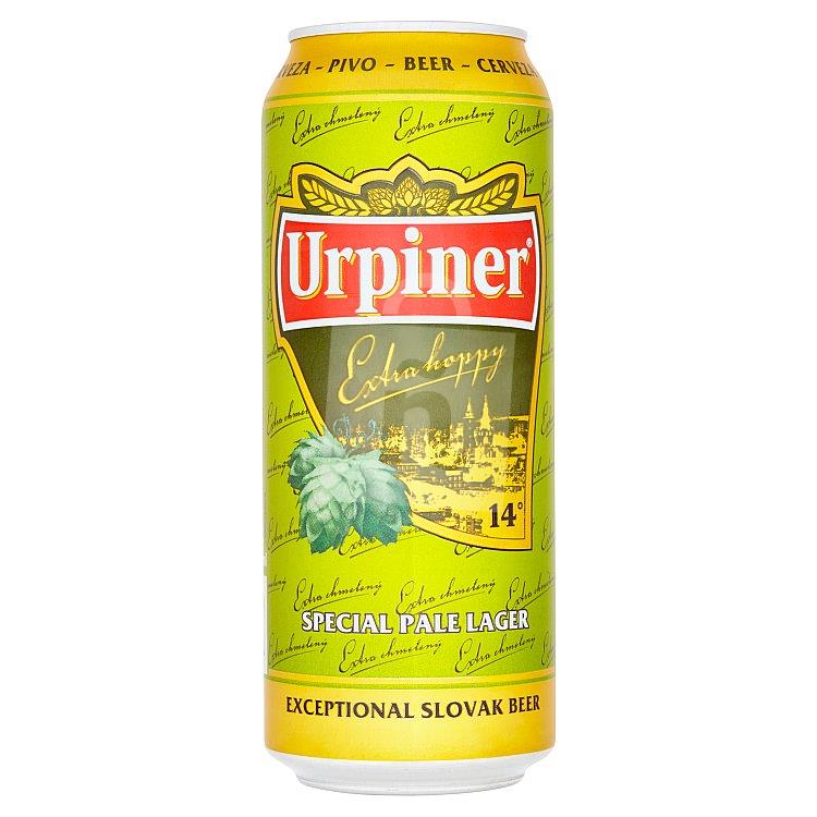 Pivo Extra chmelený Špeciálny ležiak svetlý 14° 6% 500ml plech Urpiner