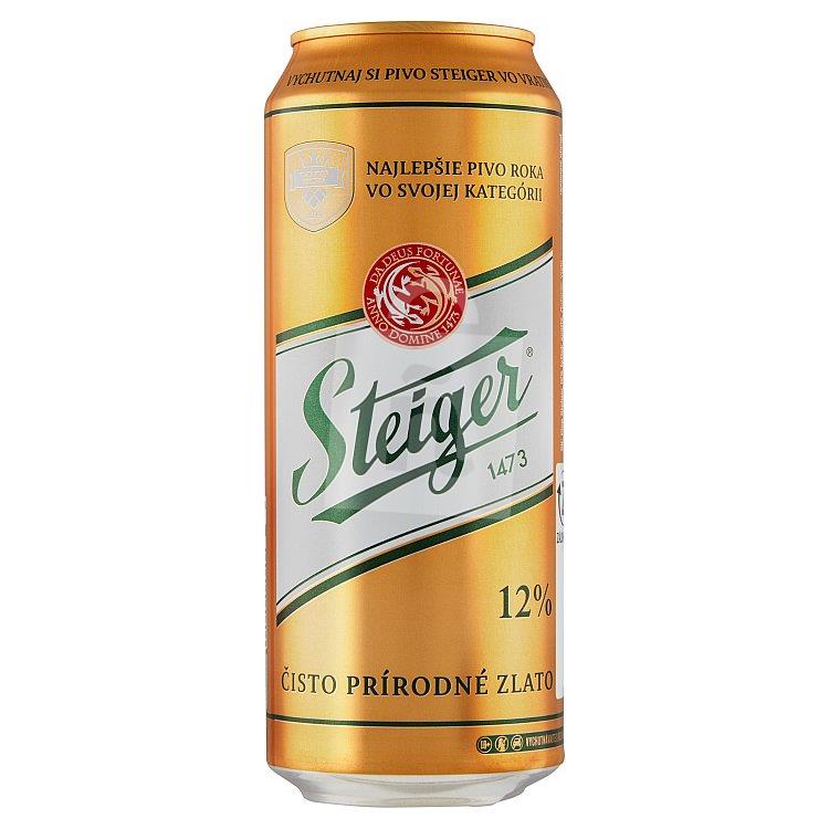Pivo svetlý ležiak 12° 5,0 % 500ml plech Steiger