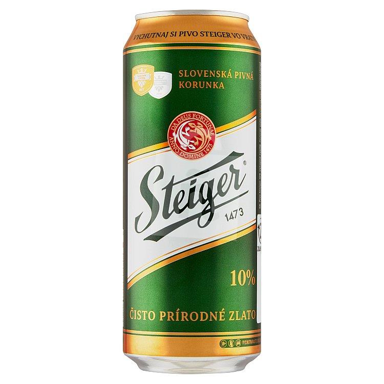 Pivo svetlé výčapné 10° 4,1% 500ml plech Steiger