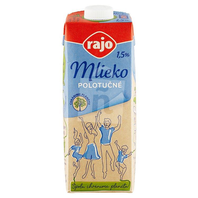 Mlieko UHT trvanlivé polotučné 1,5% 1l Rajo