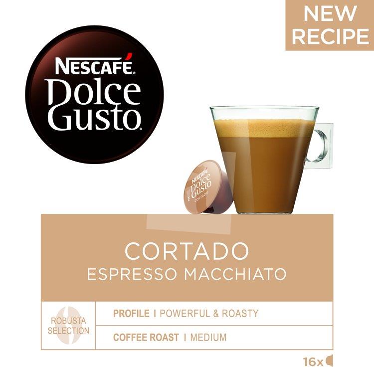Kávové kapsule cortado espresso macchiato 16 x 6,3g / 100,8g Nescafé Dolce Gusto