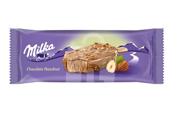 Nanuk Hazelnut - čokoláda-lieskový oriešok v poleve z mliečnej čokolády 100ml Milka eis