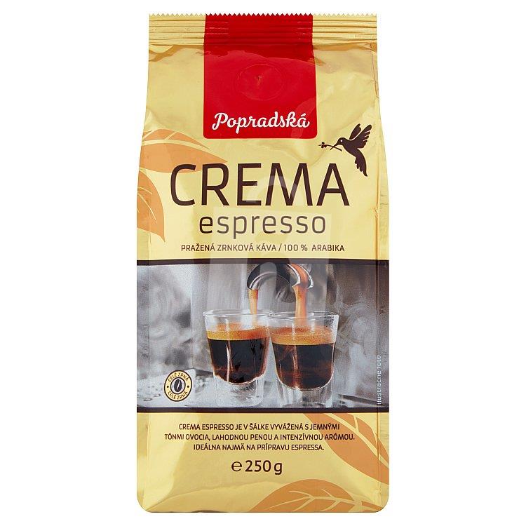 Káva pražená zrnková Crema Espresso 250g Popradská