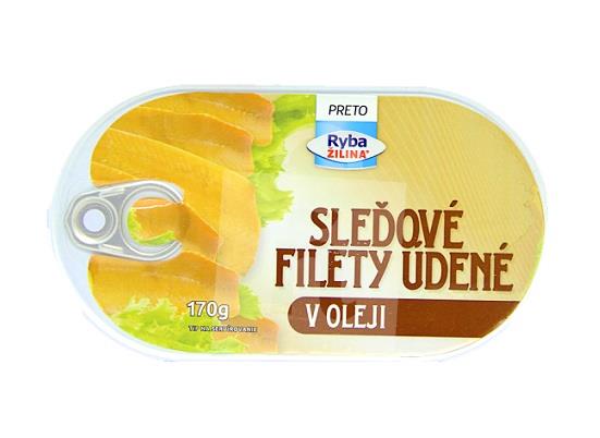 Filety sleďové údené v oleji 170g Preto Ryba Žilina