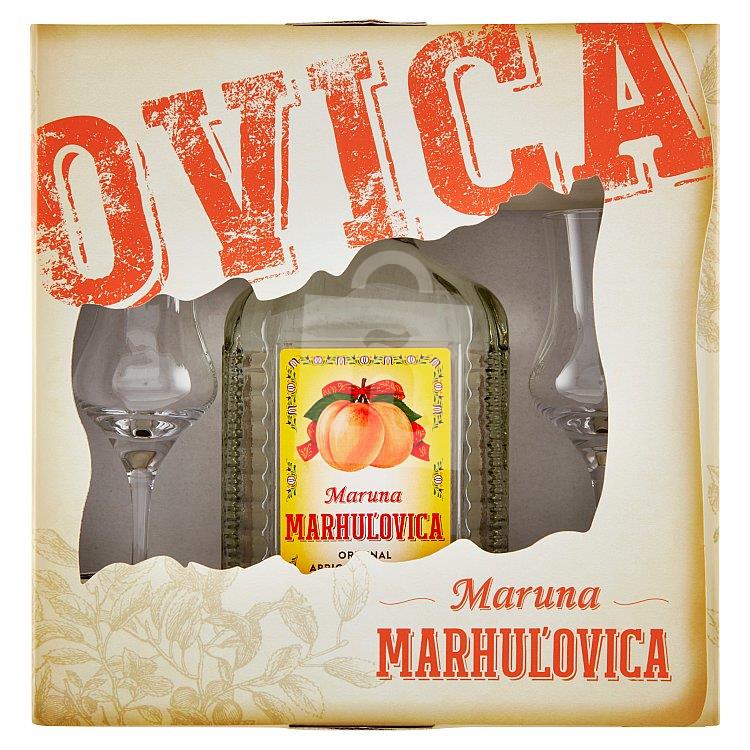 Marhuľovica Maruna original 45% 0,7 l + 2 poháre Old Herold