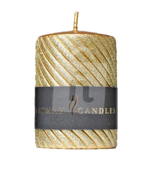 Sviečka Caroline valec zlatá 7x10cm 290g ARTMAN candels