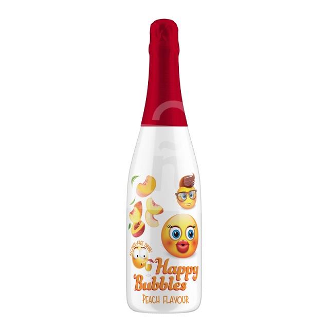 Detský nealkoholický sýtený nápoj Peach 0,75l Happy Bubbles