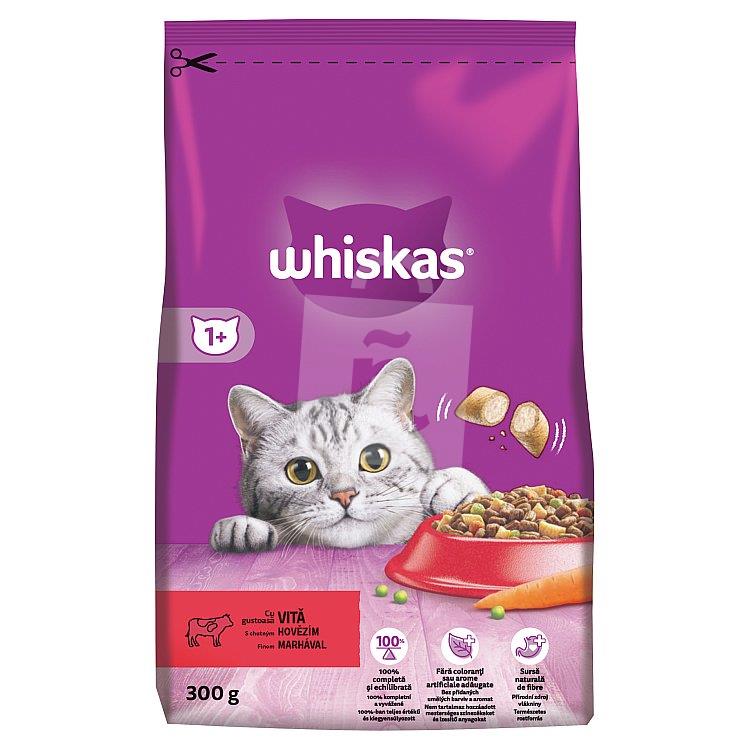 Granule pre mačky s hovädzím mäsom 1+ 300g Whiskas
