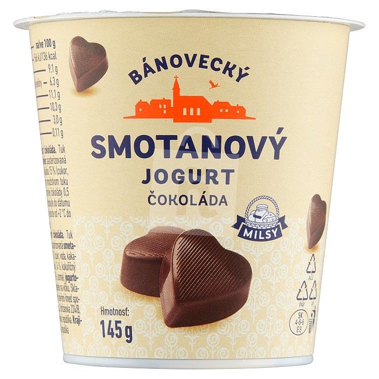Jogurt smotanový Bánovecký bezečkový čokoláda 145g MILSY