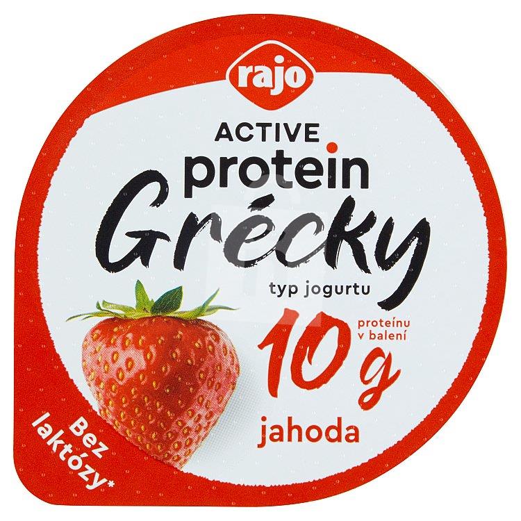 Jogurt Grécky jahoda bez laktózy 150g Rajo Active Protein