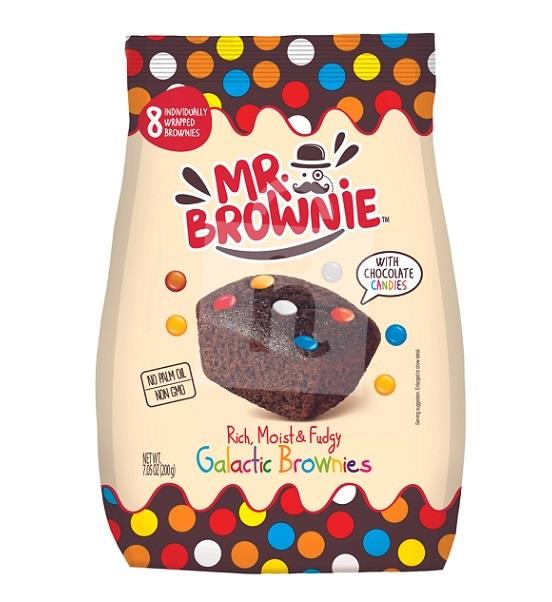 Brownies Galactic s lentilkami a kúskami belgickej cokolády 8ks/ 200g Mr.Brownie