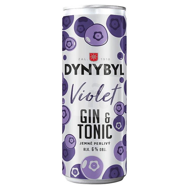 Miešaný alkoholický nápoj sýtený Violet gin&tonic 6% 250ml plech DYNYBYL