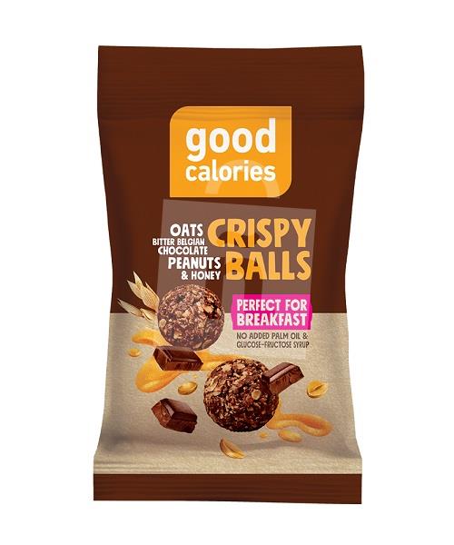 Pralinky raw Crispy Balls ovsené vločky, čokoláda, arašidy & med 40g good calories