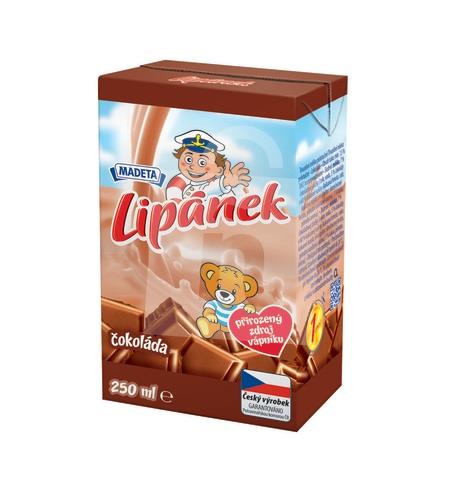 Mlieko ochutené polotučné Lipánek 1,5% čokoláda 250ml Madeta