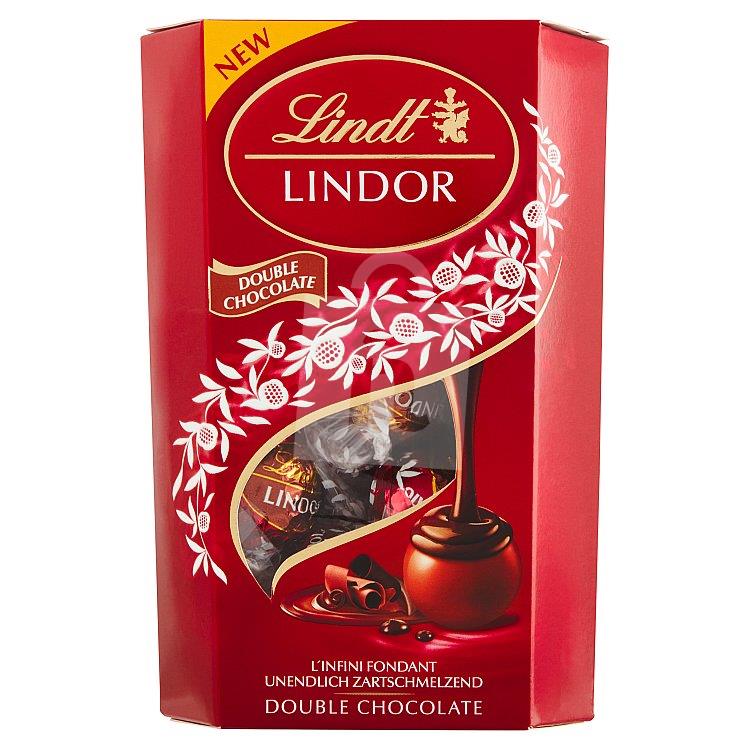 Dezert Lindor čokoládové bonbóny double chocolate 200g Lindt