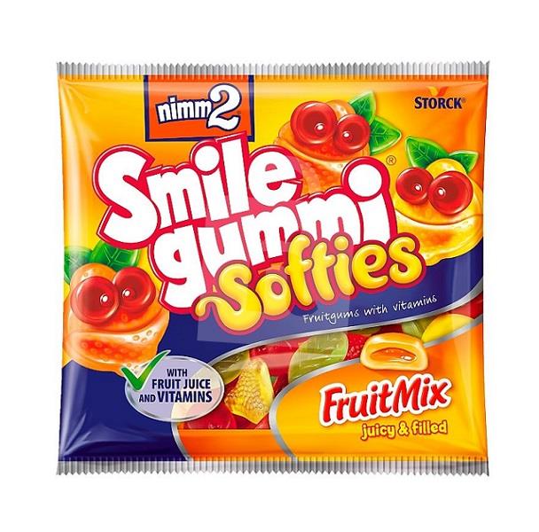 Cukríky želé Nimm2 Smilegummi Softies Fruit mix juicy & filled 90g Storck