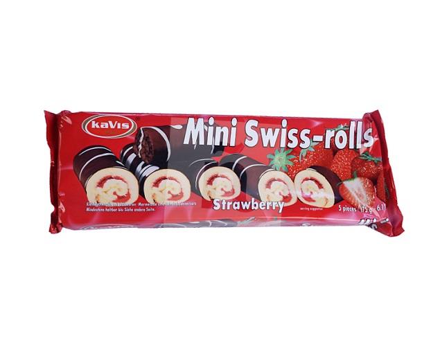 Rolády mini Swiss-rolls strawberry 175g kaVis