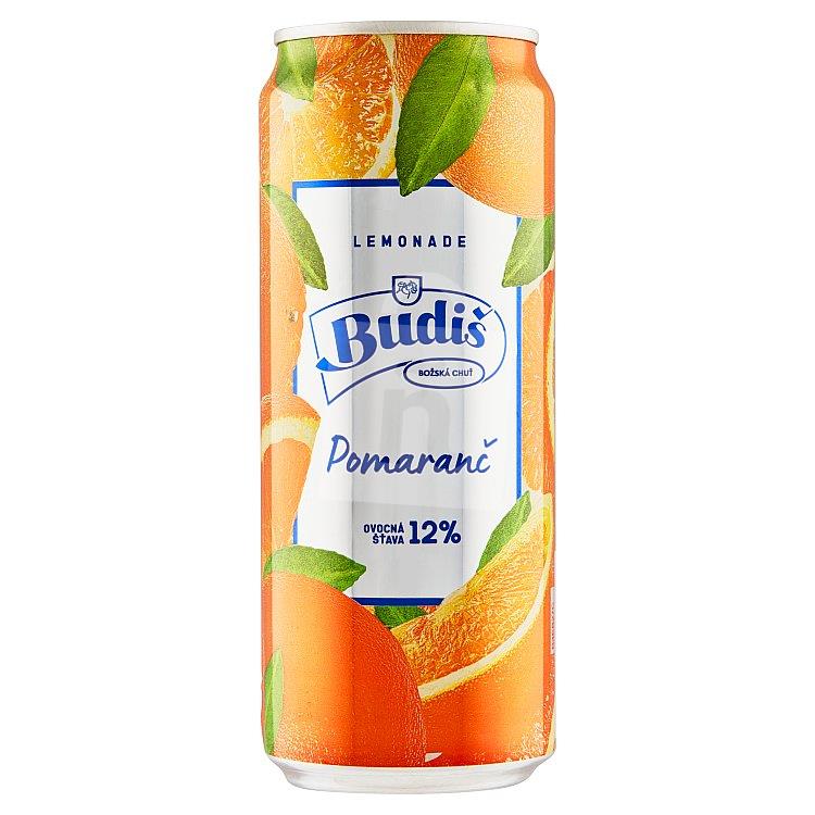 Nealkoholický nápoj sýtený Lemonade pomaranč 330ml plech Budiš