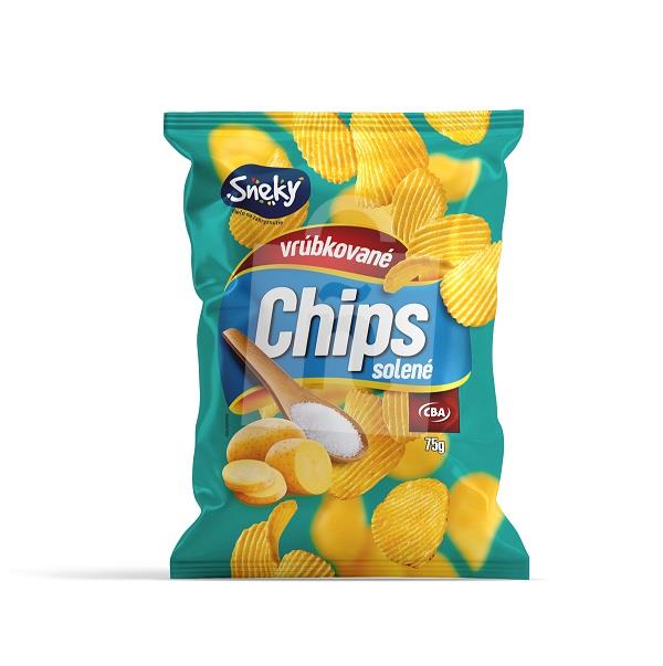 Zemiakové lupienky Chips vrúbkované solené 75g Sneky