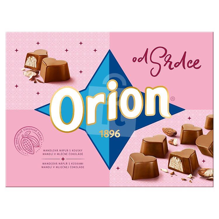 Dezert Zo Srdca s mandľovou náplňou a kúskami mandlí v mliečnej čokoláde 142g Orion