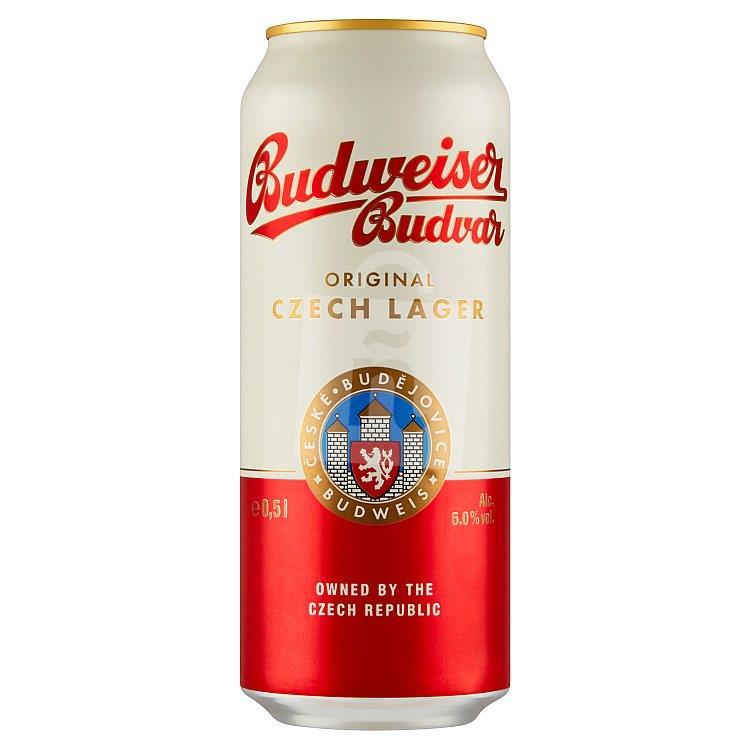 Pivo Original svetlý ležiak 12° 5% 500ml plech Budweiser Budvar