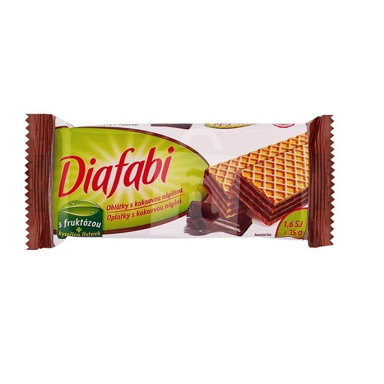 Oblátka Diafabi s kakaovou krémovou náplňou s fruktózou 35g Pečivárne Liptovský Hrádok