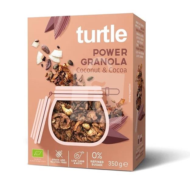 Cereálie Power Granola Bio coconut & cocoa 350g turtle - Better Breakfast