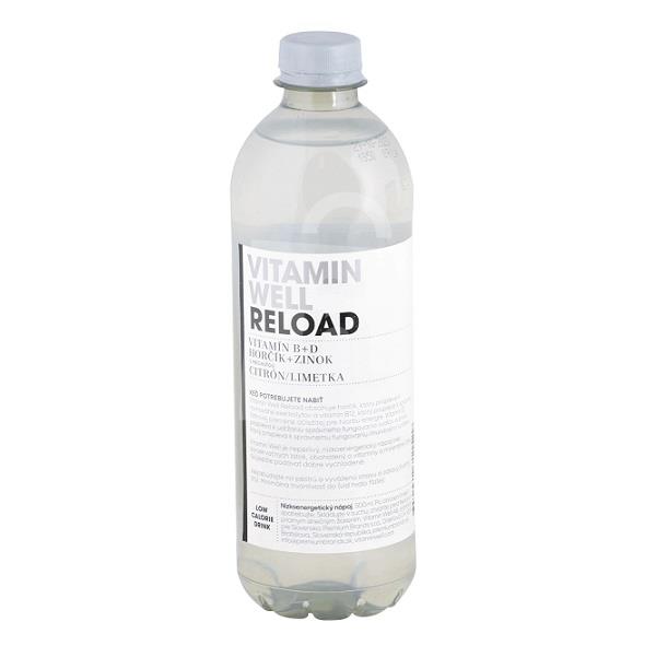 Nápoj Reload neperlivý nízkokalorický citrón a limetka 500ml Vitamin Well 