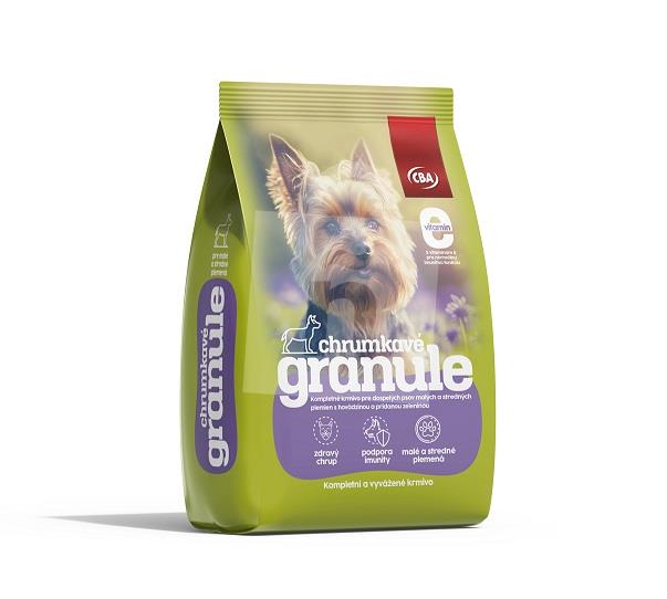 Granule kompletné krmivo pre pre malých a stredných psov hovädzie-zelenina 1kg CBA 