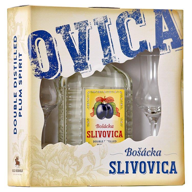 Bošácka slivovica 52% 0,7l + 2 poháre Old Herold