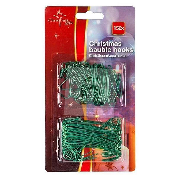 Háčiky Vianočné kovové zelené 150ks Christmas gifts