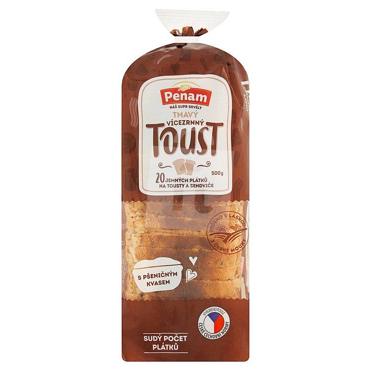 Chlieb toastový tmavý viaczrnný 500g Penam