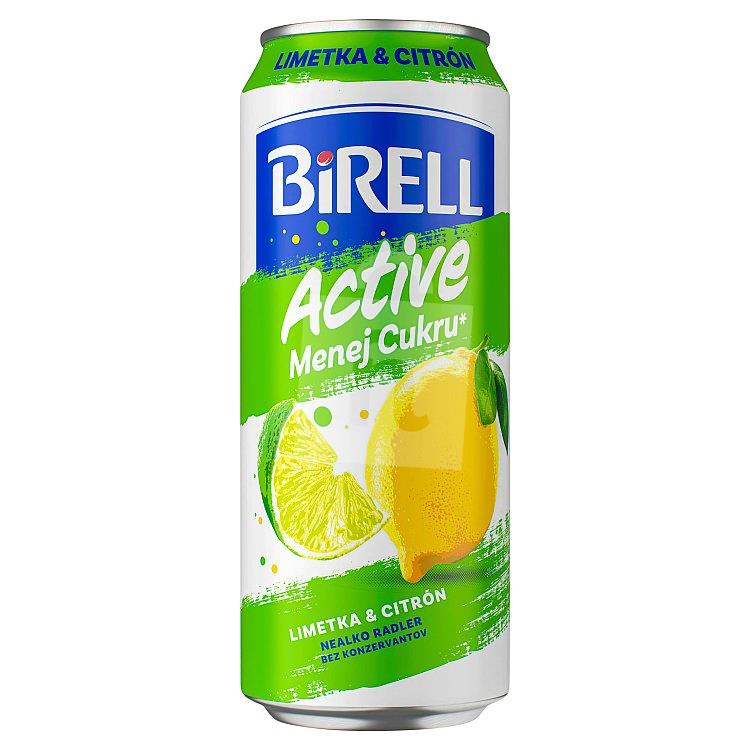Miešaný nealkoholický nápoj z piva Active menej cukru limetka a citrón 500ml plech Birell