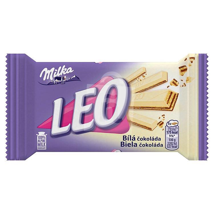 Oblátka chrumkavá biela čokoláda s krémom Leo 33,3g Milka