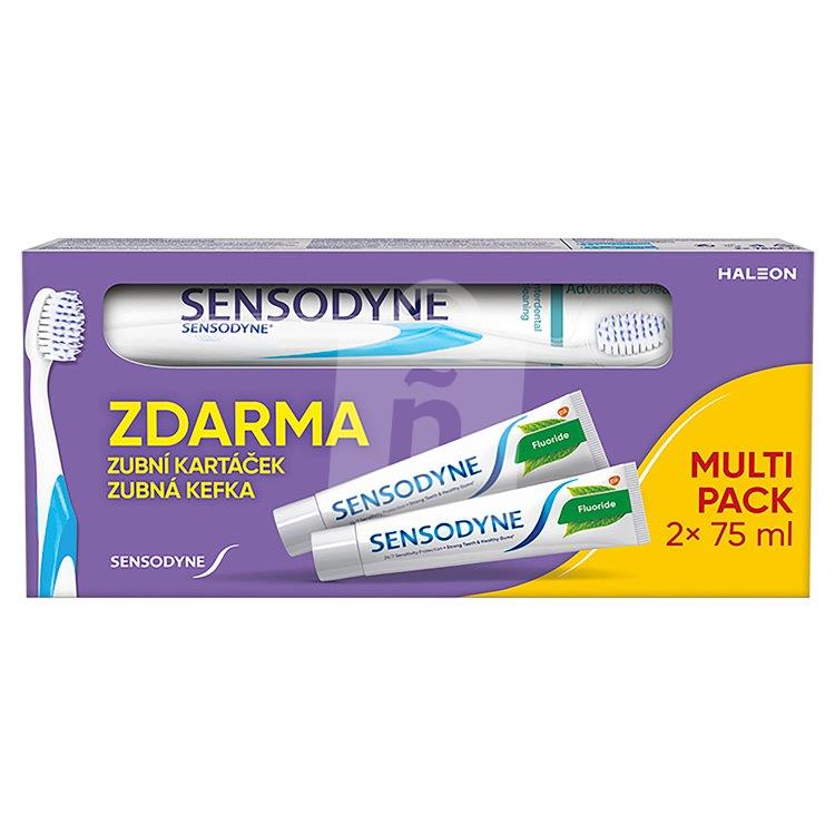 Zubná pasta Fluoride 2 x 75 ml + Advanced Clean Extra Soft zubná kefka/ multipack Sensodyne Pronamel